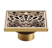 Antique Copper Anti-odor Square Peacock Shows Bathroom Accessories Sink Floor Shower Drain Cover Luxury Sewer Filter K-8851 2024 - buy cheap