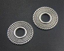10pcs  Silver Color Cycle of the hollow circle Pendant DIY Necklace Bracelet Bangle Findings 25mm A1697 2024 - buy cheap