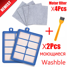 Washable 2PCS dust Hepa Filter H12 H13+4PCS Motor cotton filter for Philips Electrolux AEG Vacuum Cleaner replacement parts 2024 - buy cheap