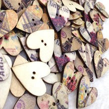 New 25/50/100pcs Heart Tower Wood Buttons 25mm Sewing Craft Mix Lots WB262 2024 - buy cheap
