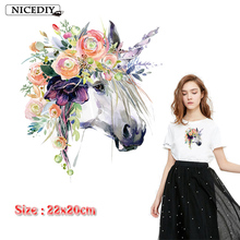 Nicediy Unicorn Transfers Iron On Patches For Tshirt Stickers Applications For Clothes Decorative Applique Craft Badge Decor DIY 2024 - buy cheap