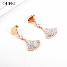OUFEI Rose Gold Charm Drop Earrings For Women Stainless Steel Jewelry Woman Vogue 2019 Fine Jewelry Accessories 2024 - buy cheap