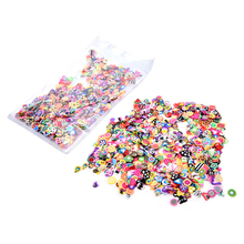 1000pcs/pack 3D Fruit Flowers Feather Sticker Tiny Slices Polymer Clay DIY Girls Toys 3mm Papeleria 2024 - buy cheap