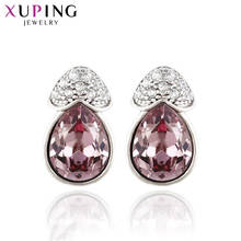 Серьги-гвоздики Xuping, простые дизайнерские кристаллы в форме сердца от Swarovski, роскошные украшения для женщин, красивые рождественские подарки 2024 - купить недорого