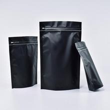 50pcs Stand up Side Opening Matt Black/White Aluminum Foil Ziplock Bag Doypack Coffee Beans Tea Nuts Packaging Bags 2024 - buy cheap