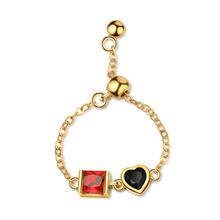 New Heart Zircon Adjustable Chain Rings For Women Jewelry Personality Party Gift Rings Anillos SAR71 2024 - buy cheap