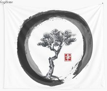 Tapete de parede de pinheiro japonês, cobertor para toalha de praia, círculo zen, tinta japonesa, decoração para casa, piquenique, ioga 2024 - compre barato