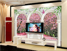 The custom 3D murals,Fantasy 3 d European cherry blossom scenery ,living room sofa TV wall bedroom wall paper 2024 - buy cheap