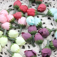 50PCS,1.2CM Head Mini Silk Flower Bud Artificial Tea Roses Buds Flowers Heads For Wedding Decoration Favors,Groom Boutonniere 2024 - buy cheap