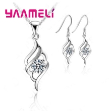 Brand Hot Sale Angle Wing Nice 925 Sterling Silver Jewelry Sets Pendant Necklace Earring Jewelry Sets+18" Chain 2024 - buy cheap