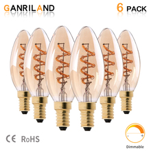 GANRILAND C35 E14 Led Dimmable Bulb 3W 220V Spiral Vintage Bulb Retro Led Filament Light Bulbs 2200K LED Lamp Lampara Ampoule 2024 - buy cheap