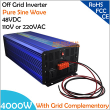 Inversor Solar o de viento de onda sinusoidal pura, 4000W, CC 48V, función de carga adicional con pantalla LCD 2024 - compra barato