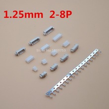 Micro jst conector smd tipo horizontal de 2-8 pinos, conector fêmea, macho x 20 conjuntos de 1.25mm 2024 - compre barato