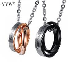 Hot Sale Couple Pendant Necklace Sliver Color Two Round Chain Heart Necklace Unisex For Couple Lover Valentine Day Gift 2024 - buy cheap