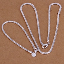 Silver color refined luxury fashion elegant snake bone necklace bracelets two piece hot selling wedding jewelry S076 2024 - buy cheap