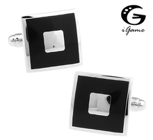 iGame New Arrival Square Cuff Links Fashion Black Paint Design Quality Brass Material Free Shipping 2024 - buy cheap
