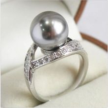> >>>  12mm Gray Shell Pearl Ring AAA Grade 4size choos 5.25 5.25 2024 - buy cheap