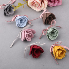 Free Shipping 2pcs/lot Cotton Fabric Flowers with Ribbon Knot Bow Decoration Fit Girl Headband Hair Jewelry Ornament Band Decor 2024 - buy cheap