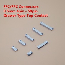 10Pcs FPC Connector socket FFC 0.5MM Drawer type Top Contact 4P 6P 8P 10P 12P 14P 16P 18P 20P 22P 24P 30P 32P 34P 40P 50P 60P 2024 - buy cheap
