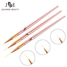 3Pcs/set Nail Art Brush Crystal Acrylic Thin Liner Drawing Pen Painting Stripes Flower Nail Art Manicure Tools Rose Red Color 2024 - buy cheap