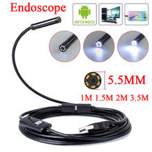 5.5MM Endoscope Camera Flexible USB Mini Camcorders IP67 Waterproof 6 LEDS Borescope Inspection Camera For Android PC Laptop 2024 - buy cheap