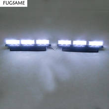FUGSAME FREE SHIPPING Super Bright 2x 6 LED Car Strobe Light High Power WHITE 2024 - купить недорого