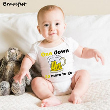 Newborn Bodysuits 0-24Months Short Sleeve Infant Jumpsuits Outfits Beer One Down 20 More To Go Letters Print Kids Outwear Onesie 2024 - buy cheap