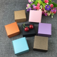 6,5*6,5*3cm de Cajas de Regalo Kraft en blanco pequeña caja de almacenamiento de caja de embalaje de papel para la joyería/regalos/Arte/caramelo colores mezclados 2024 - compra barato
