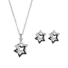 Exquisite Star Bridal Jewelry Sets Long Style Austrian Crystal Pendant Necklaces Stud Earrings Wedding Accessory 2024 - buy cheap