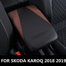 For SKODA KAROQ 2018 2019 car central container armrest box PU Leather auto car-styling content box holder accessories 2024 - buy cheap