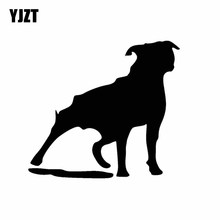 YJZT 14.7CM*13.3CM  Stafford Dog Breed Vinyl Car Sticker Bumper Decoration Black/Silver C2-3131 2024 - buy cheap