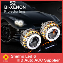 Factory Price Car BI Xenon HID H4 H7 H1 Projector Kits CCFL Double Angel Eyes Projector Lens Bulbs Waterproof Free Shipping 2024 - buy cheap