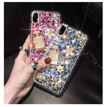 Luxury Fashion DIY Bling Crystal Rhinestone Diamond Perfume Bottle Flower Case Cover For Iphone 11 Pro XS Max XR X 8 7 6 6S Plus 2024 - buy cheap