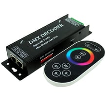 DMX101 LED Strip DMX Decoder;LED DMX Controller Dimmer;DC5~24V input;Output:5A*3channels,out power:5V:<75W, 12V:<180W, 24V:<360W 2024 - buy cheap