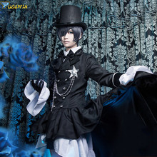 Anime Black Butler Ciel Phantomhive Cosplay Cotumes Kuroshitsuji Halloween Women Fancy Party Trailing Dress Suit Complete Outfit 2024 - buy cheap
