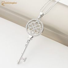 MEIDIJINGBEI beautiful key long necklace silver low profile luxury jewelry crystal choker pendant ladies wedding jewelry 2024 - buy cheap