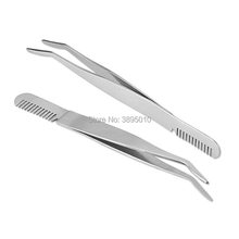 Eyebrow Tweezer with Eyebrow Brush Comb Stainless Steel Eyelashes Extension Tweezers Pinzette Clip F1120 2024 - buy cheap