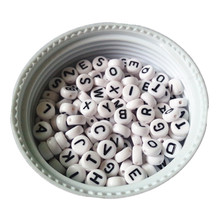 3600PCS 500pcs Flat Round Coin Shape White Acrylic Plastic 4*7MM Alphabet Beads Mixed A-Z Letter Bracelet Beads 2024 - buy cheap