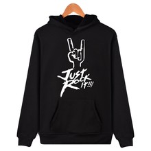 Popular Rock Band Hooded Mens Hoodies And Sweatshirts Hip Hop Fashion Black Sweatshirt Men Hoodie Just Rock It Streetwear Clothe 2024 - buy cheap