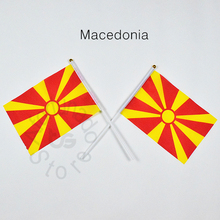 Macedonia 14*21cm  flag Banner  hand waving National flag Home Decoration flag banner 2024 - buy cheap