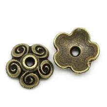 DoreenBeads Zinc metal alloy Beads Caps Flower Antique Bronze(Fits 12mm-16mm Beads)Pattern Pattern 10mm x 10mm ,20 PCs new 2024 - buy cheap