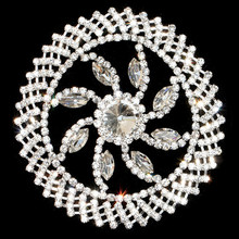 Cusack 10 cm Round Crystal Rhinestones Applique for Wedding Dresses Hats DIY Crafts Decoration Silver Gold Flatback 2024 - buy cheap