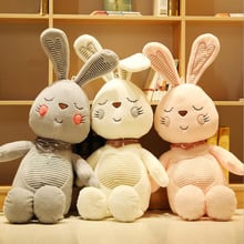 Love Cute Rabbit Doll Cute Blinking Scarf Striped Long Ear Rabbit Plush Toy Mollusk Girl Pillow Child Birthday Gift Decoration 2024 - buy cheap