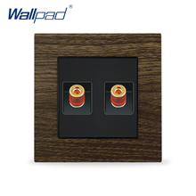 Toma de Audio de 2 pines Wallpad, Panel de Metal de diseño de madera de lujo, tomacorrientes eléctricos de pared para el hogar 2024 - compra barato