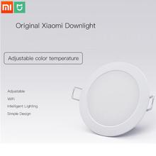 Xiaomi mi mijia-luz inteligente original, luminária embutida, wi-fi, funciona com controle remoto por aplicativo mi home, luz branca e quente, mudança de luz inteligente 2024 - compre barato