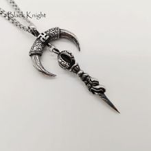 Black Knight Vintage silver color Stainless steel Beat teeth dagger pendant necklace Beat weapon necklace cool men BLKN0762 2024 - buy cheap