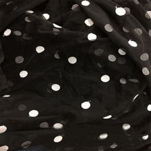 150cm wide Black Soft Mesh Tulle Tissue Embroidered White Polka Dots High Quality Fashion French Lace Fabric 1Yard 2024 - buy cheap