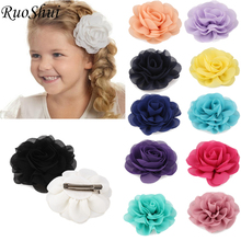 Ruoshui Girls Floral Hairpins Chiffon Hair Grips Kids Hair Accessories Children Headwear Flower Barrettes Tiara Haar Accessories 2024 - buy cheap