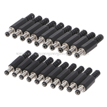 10 pçs 5.5x2.5mm 5.5x2.1mm macho dc em linha tomada jack conector adaptador de plástico capa jul16 dropshipping 2024 - compre barato