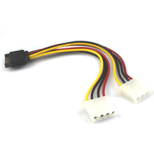 15 Pin SATA Male to 2 Female 4 Pin Molex Female IDE HDD силовой кабель жесткого диска P0325 2024 - купить недорого